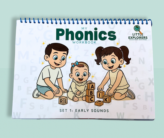 Phonics Set 1 Sounds – Wipe-Clean Workbook (Little Explorers Educational Resources)