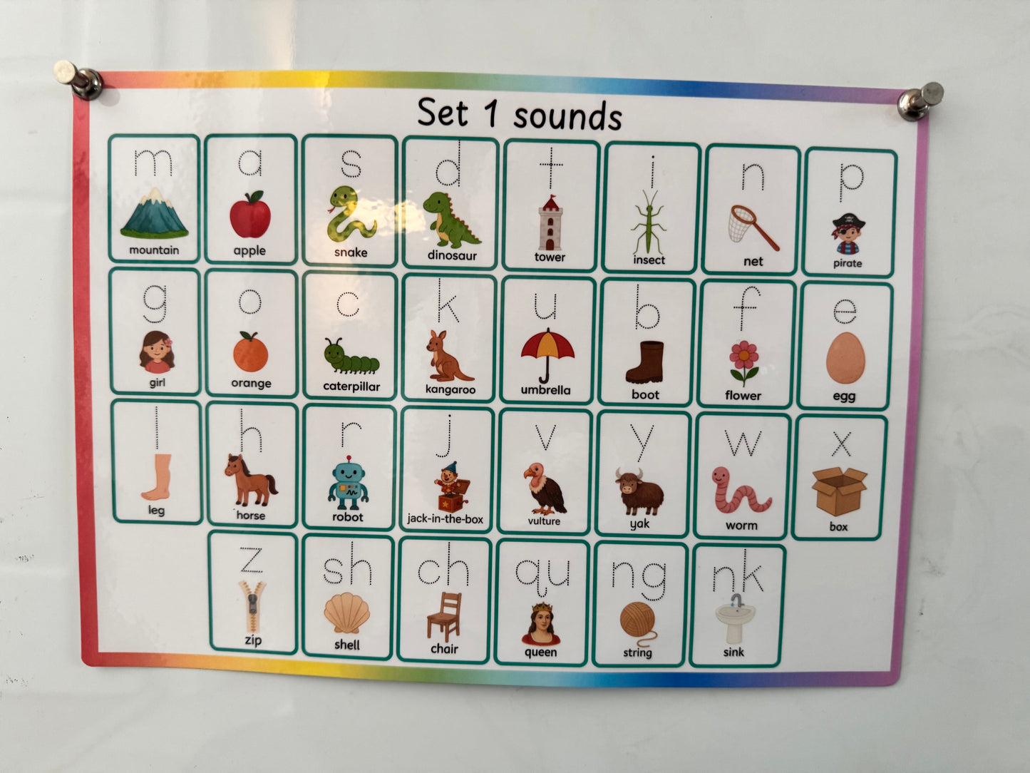 Phonics Set 1 Sounds Mats – Wipe-Clean Practice (2 Pack)