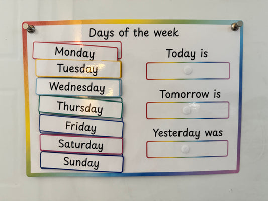 Days of the Week Learning Mat – Wipe-Clean & Reusable