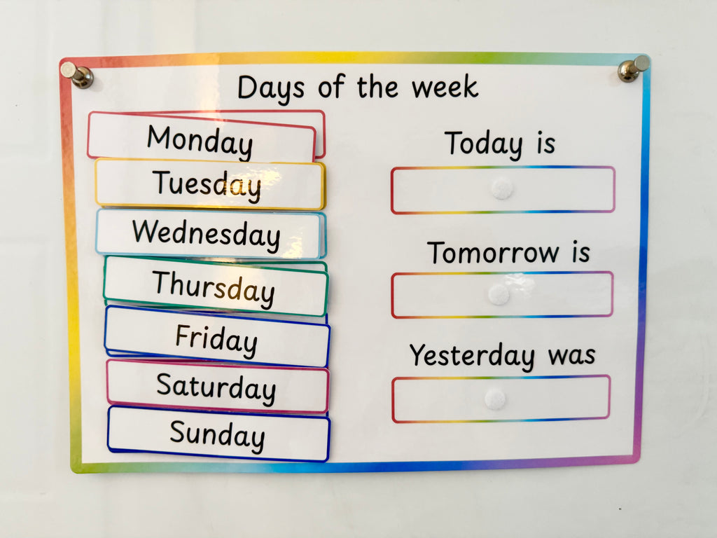 Days of the Week Velcro Learning Mat – Wipe-Clean & Reusable