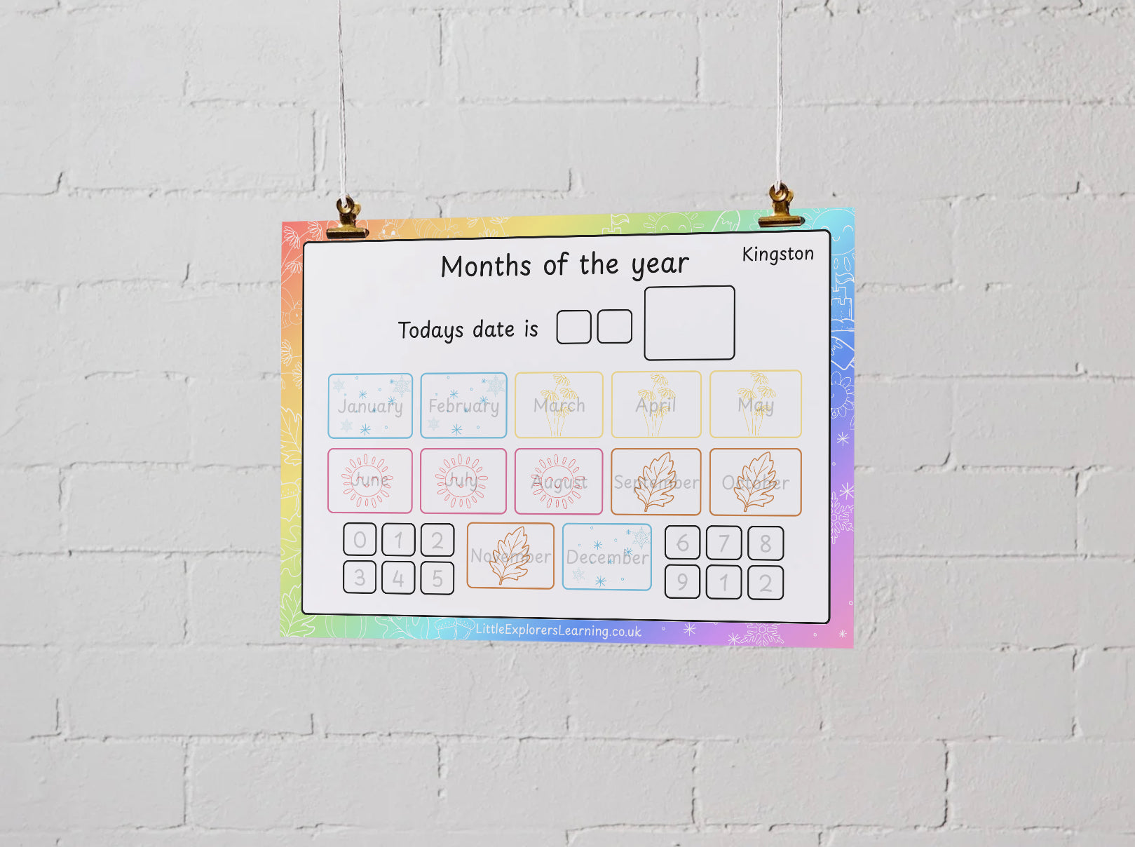 Months of the Year Learning Mat – Wipe-Clean & Reusable Calendar Practice
