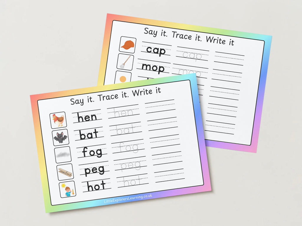 Word Formation CVC Words Reusable Mats 6 sheets (Short Vowel Sound Printable Pack)