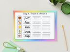 Word Formation CVC Words Reusable Mats 6 sheets (Short Vowel Sound Printable Pack)