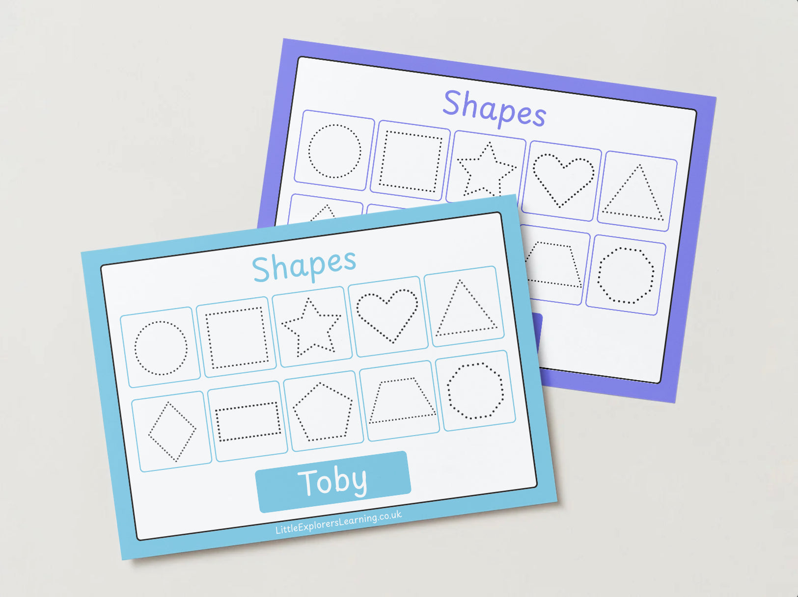 Personalised Purple Shape Tracing Wipe Clean Learning Mat