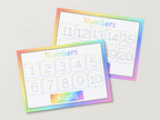 Personalised Rainbow Numbers 1-20 Wipe Clean Learning Mats (2 pack)