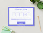 Personalised Number Line Wipe-Clean Mat (1–20) – Rainbow