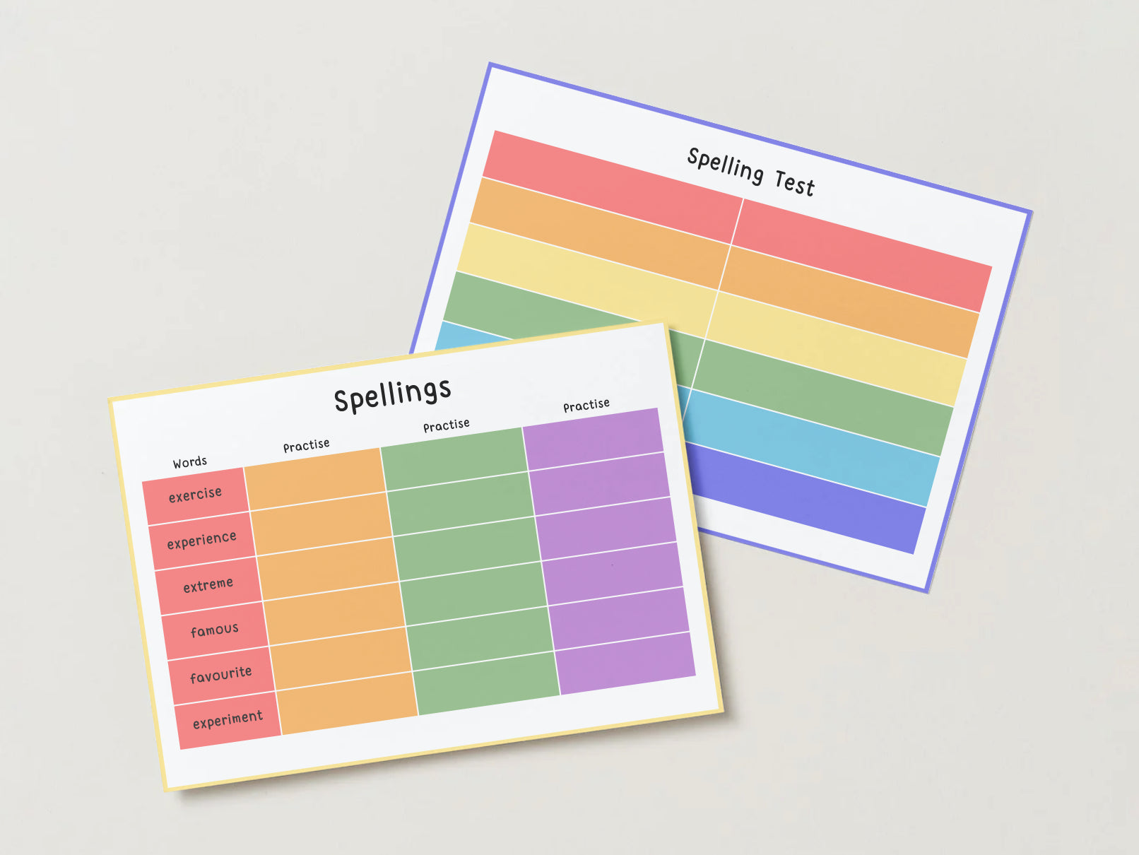 Year 3 Spelling Wipe Clean Sheets – 27 Pages of Colourful Spelling Practice & Test Sheets | Little Explorers