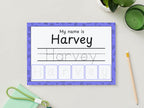 Personalised Velcro Name Tracing Wipe Clean Purple Mat