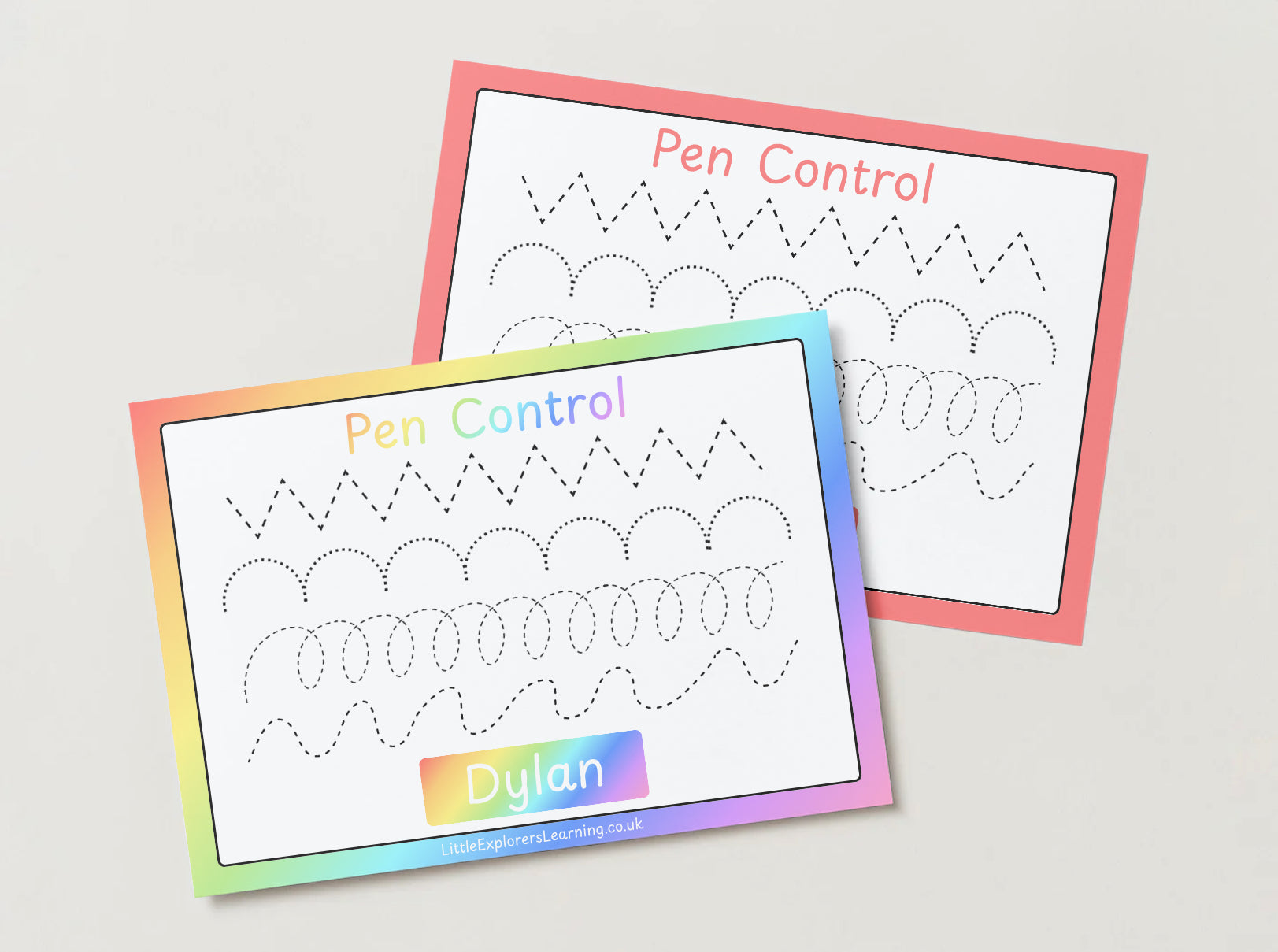 Personalised Pink Pen Control Wipe Clean Learning Mat