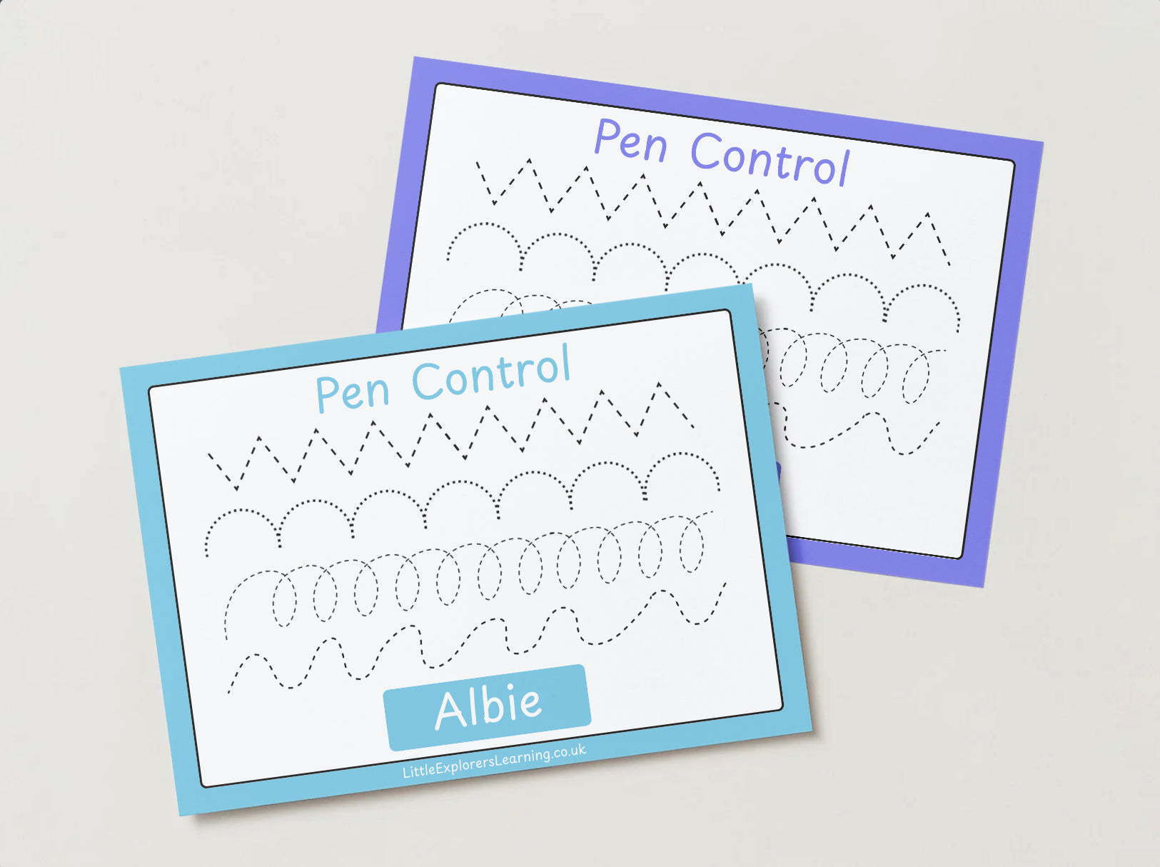 Personalised Purple Pen Control Wipe Clean Learning Mat