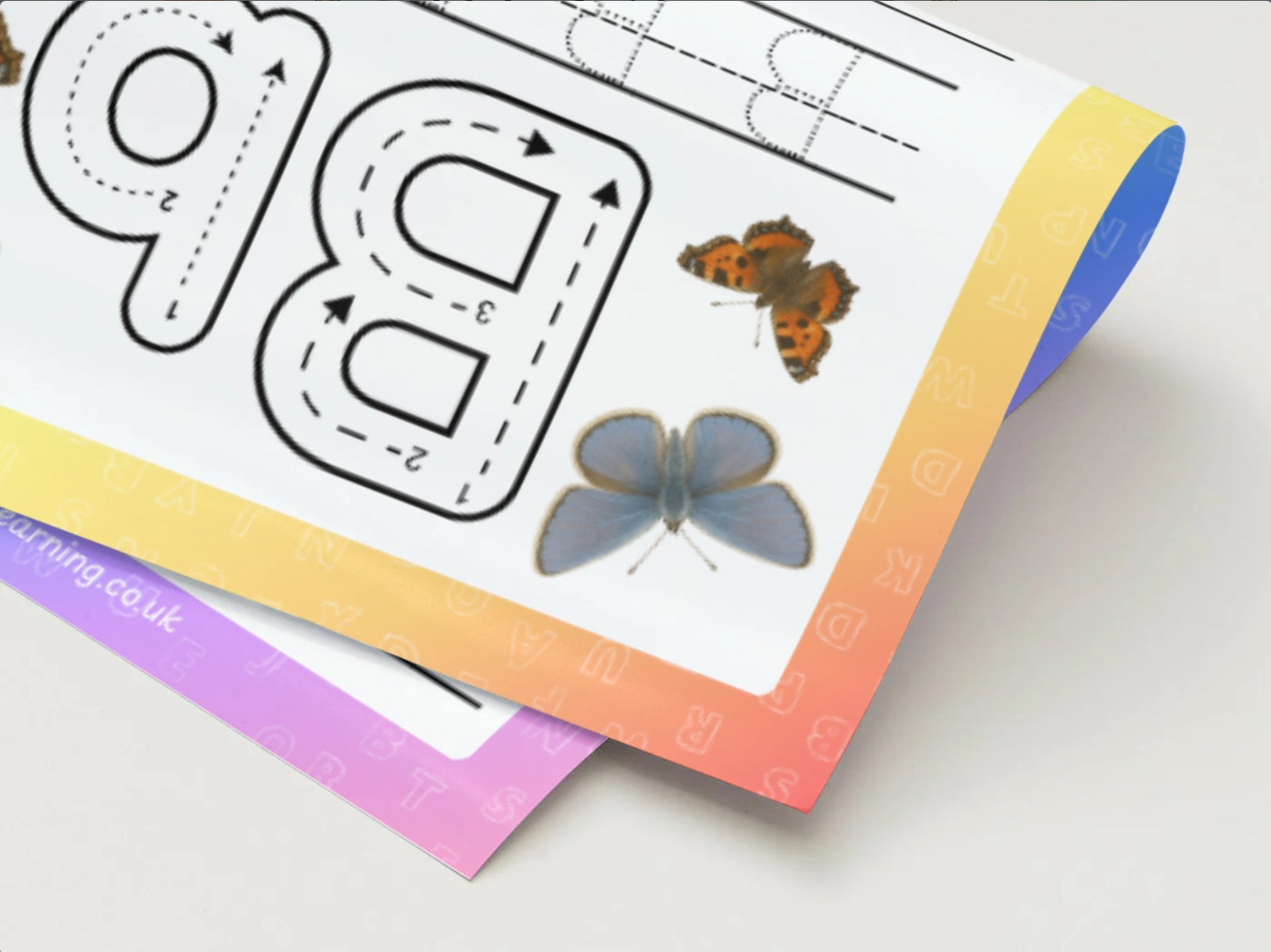 Rainbow Alphabet Tracing Worksheets (A–Z Upper & Lower Case Printable Pack) 26 pages Digital Download or Reusable Double sided Mats