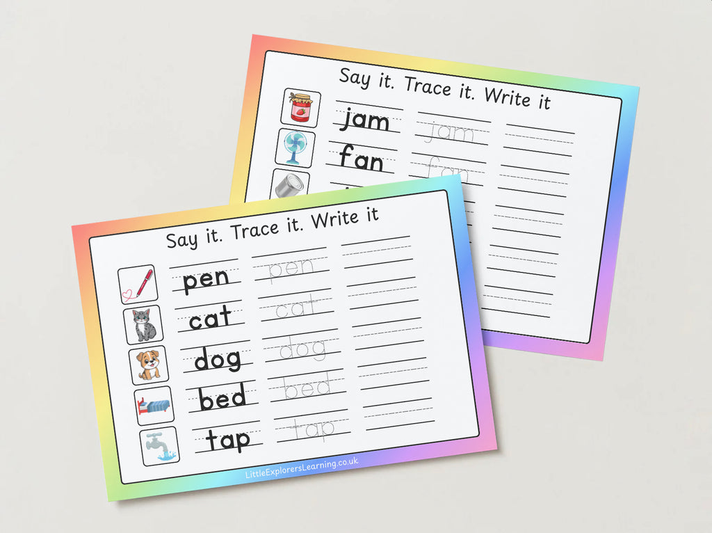 Word Formation CVC Words Reusable Mats 6 sheets (Short Vowel Sound Printable Pack)