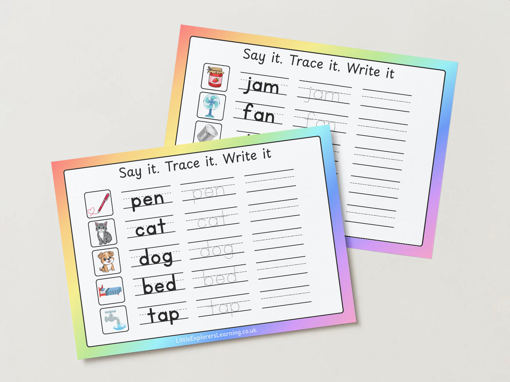 Word Formation CVC Words Reusable Mats 6 sheets (Short Vowel Sound Printable Pack)