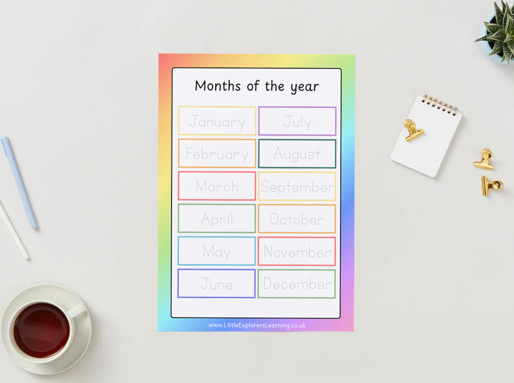 Days, Months & Seasons Learning Tracing Mat Bundle – Digital Download + Laminated Physical Set