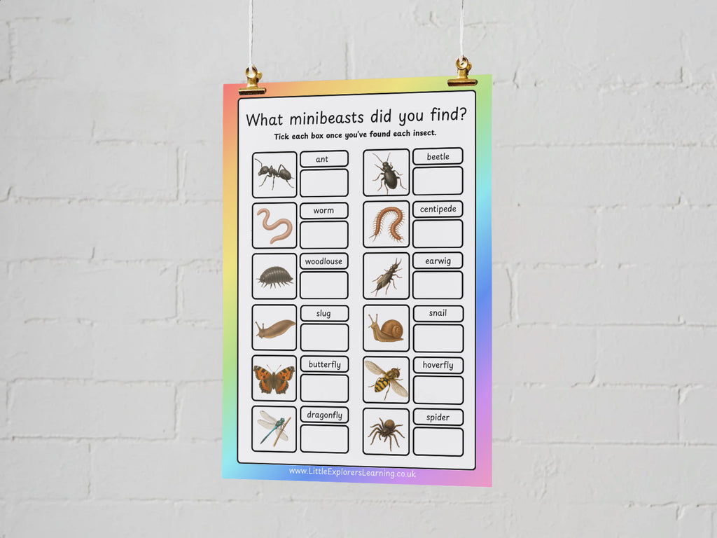 Minibeast Hunt Checklist – Nature Scavenger Hunt | EYFS Science Activity | Digital Download or Laminated Outdoor Learning Sheet