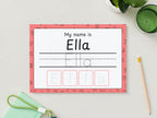 Personalised Velcro Name Tracing Wipe Clean Pink Mat