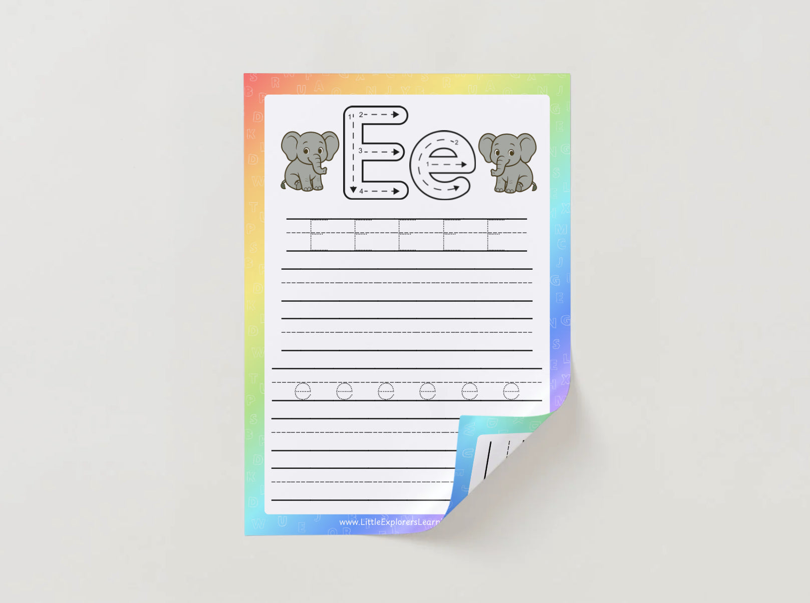 Rainbow Alphabet Tracing Worksheets (A–Z Upper & Lower Case Printable Pack) 26 pages Digital Download or Reusable Double sided Mats