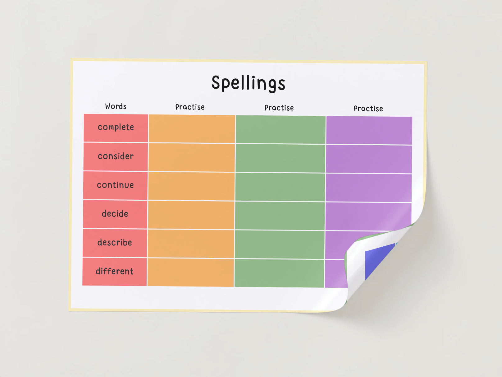 Year 3 Spelling Wipe Clean Sheets – 27 Pages of Colourful Spelling Practice & Test Sheets | Little Explorers