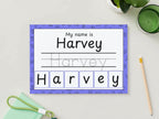 Personalised Velcro Name Tracing Wipe Clean Purple Mat