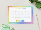 Personalised Number Line Wipe-Clean Mat (1–20) – Rainbow