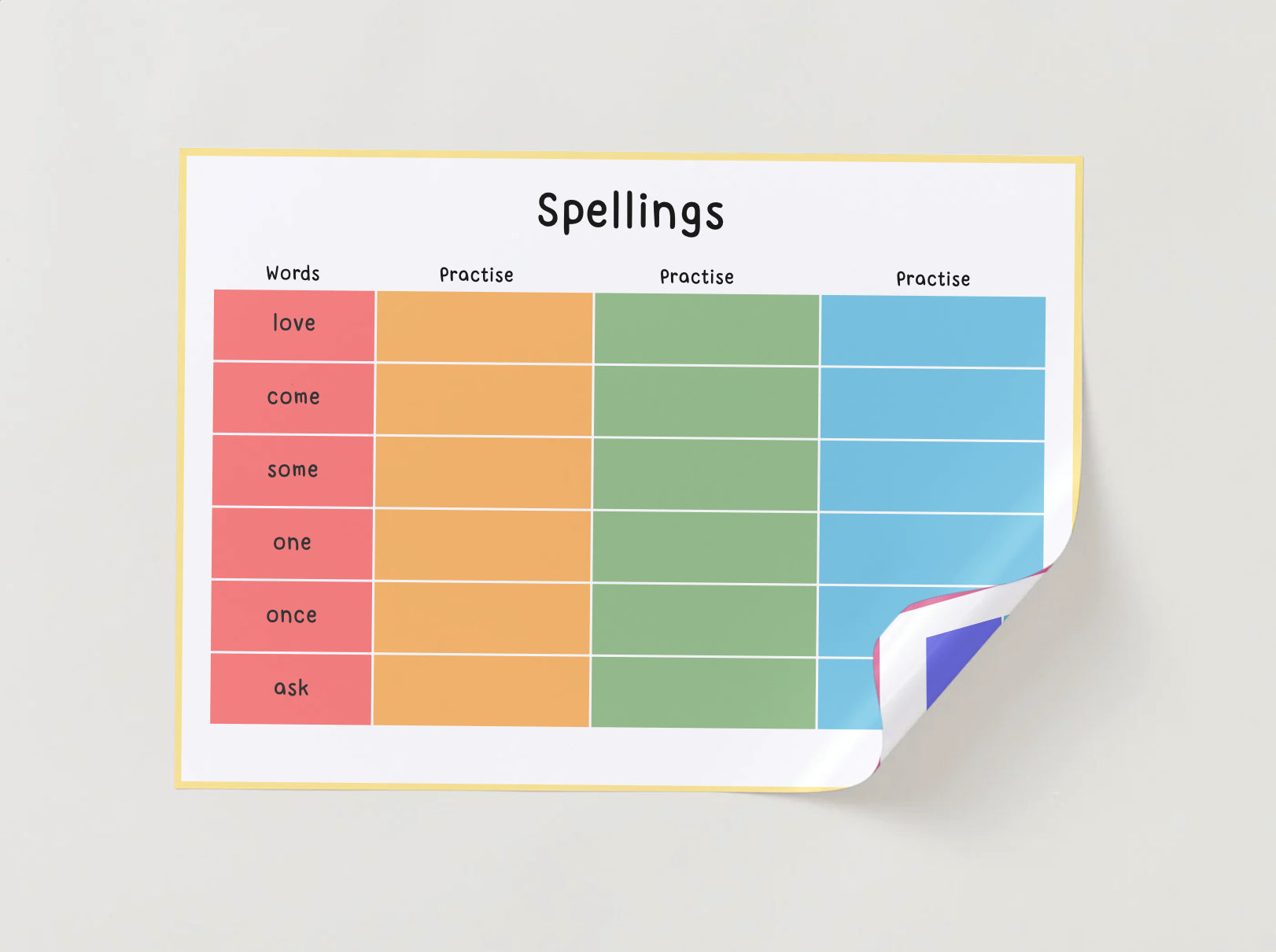 Year 1 Spelling Wipe Clean Sheets – 29 Pages of Colourful Spelling Practice & Test Sheets | Little Explorers