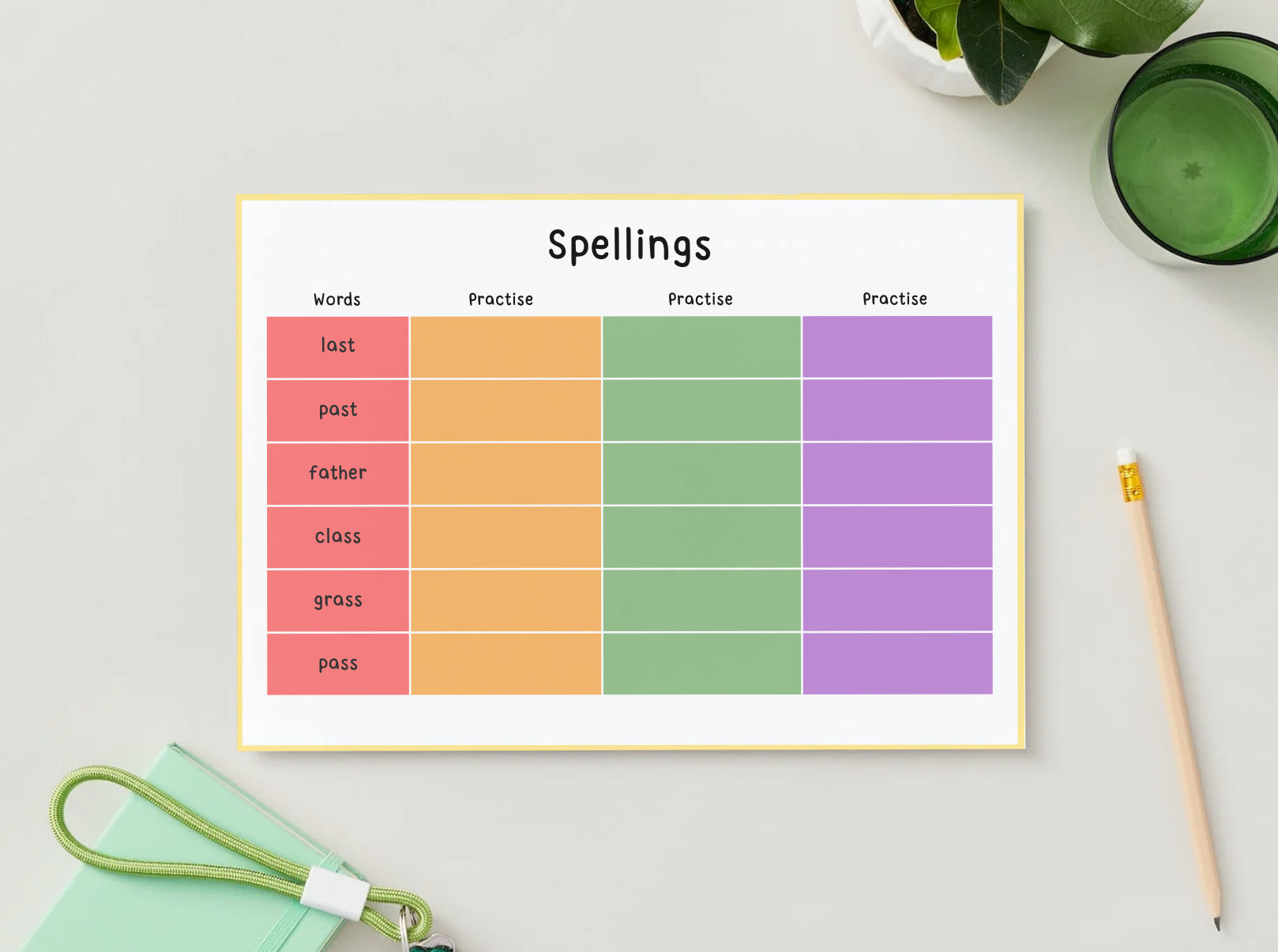 Year 2 Spelling Wipe Clean Sheets – 31 Pages of Colourful Spelling Practice & Test Sheets | Little Explorers